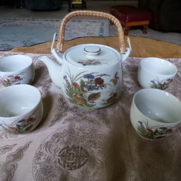 Vintage 1940s OMC Japan Tea Set | Autumn Fall Tea Set - Picture 2 of 16